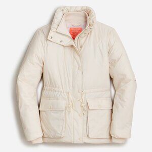 J. Crew Lightweight Cinched-waist Puffer Jacket | Bone/Cream | NWOT | LG